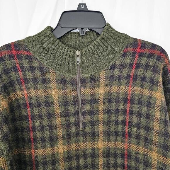 Jones New York Plaid Half-Zip Pullover Wool Sweater for Women Oversized Medium - Picture 4 of 5